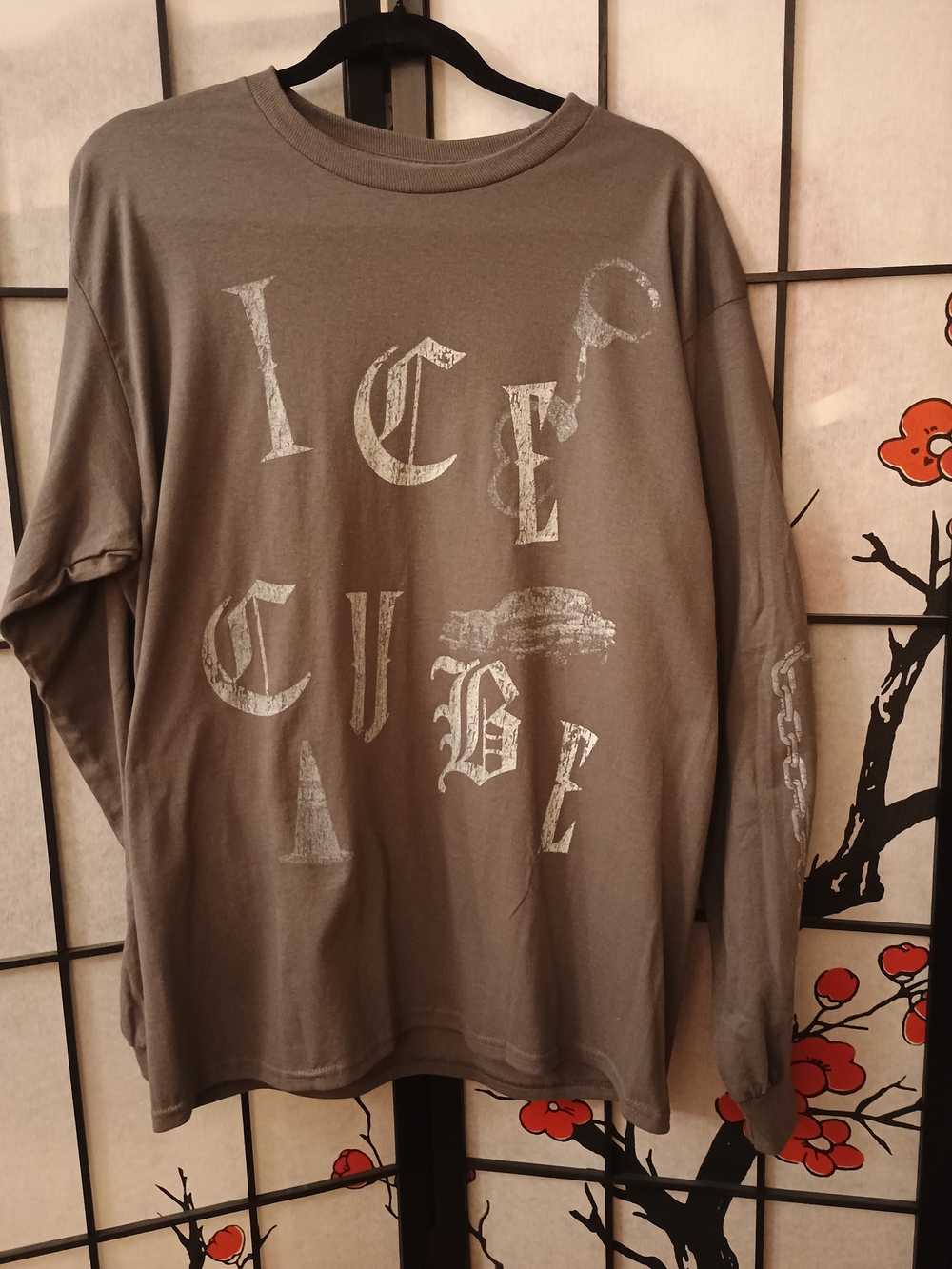 Ice Cube Graphic Long Sleeve Tee - Gray Size L